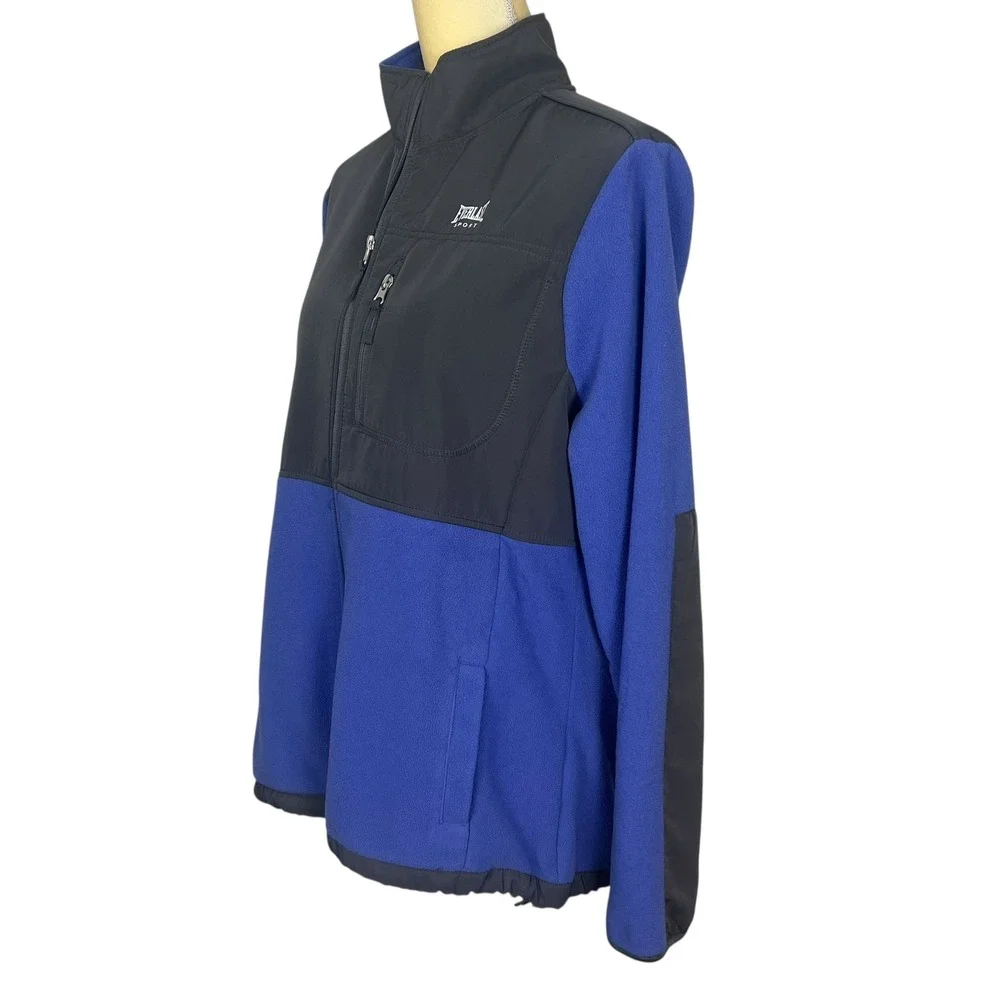 Everlast Sport Women's Full Zip Fleece Jacket Purple Charcoal Black/Gray Size XL